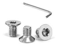 Tunejoy Tornillos de Cabeza Avellanada Torx M6 x 10 mm Tornillo Avellanado Mecánico de Acero Inoxidable A2 V2A con T30 llave Rosca Completa 30 Piezas