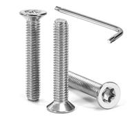 Tunejoy Tornillos de Cabeza Avellanada Torx M6 x 35 mm Tornillo Avellanado Mecánico de Acero Inoxidable A2 V2A con T30 llave Rosca Completa 30 Piezas