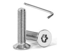 Tunejoy Tornillos de Cabeza Avellanada Torx M8 x 35 mm Tornillo Avellanado Mecánico de Acero Inoxidable A2 V2A con T40 llave Rosca Completa 20 Piezas