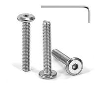 Tunejoy Tornillos de Cabeza Plana M4 x 25 mm Tornillo de Cabeza Hexagonal de Acero Inoxidable A2 V2A Perno de Muebles con llave Allen Rosca Completa 30 Piezas