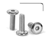 Tunejoy Tornillos de Cabeza Plana M5 x 16 mm Tornillo de Cabeza Hexagonal de Acero Inoxidable A2 V2A Perno de Muebles con llave Allen Rosca Completa 30 Piezas