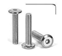 Tunejoy Tornillos de Cabeza Plana M5 x 25 mm Tornillo de Cabeza Hexagonal de Acero Inoxidable A2 V2A Perno de Muebles con llave Allen Rosca Completa 30 Piezas