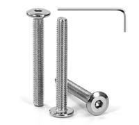 Tunejoy Tornillos de Cabeza Plana M5 x 40 mm Tornillo de Cabeza Hexagonal de Acero Inoxidable A2 V2A Perno de Muebles con llave Allen Rosca Completa 30 Piezas