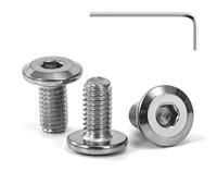 Tunejoy Tornillos de Cabeza Plana M6 x 12 mm Tornillo de Cabeza Hexagonal de Acero Inoxidable A2 V2A Perno de Muebles con llave Allen Rosca Completa 30 Piezas