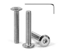 Tunejoy Tornillos de Cabeza Plana M6 x 35 mm Tornillo de Cabeza Hexagonal de Acero Inoxidable A2 V2A Perno de Muebles con llave Allen Rosca Completa 30 Piezas