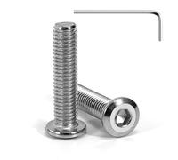 Tunejoy Tornillos de Cabeza Plana M8 x 30 mm Tornillo de Cabeza Hexagonal de Acero Inoxidable A2 V2A Perno de Muebles con llave Allen Rosca Completa 20 Piezas