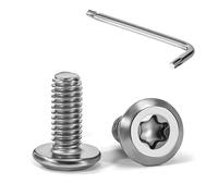 Tunejoy Tornillos de Cabeza Plana Torx M4 x 10 mm Tornillo de Cabeza Hexagonal de Acero Inoxidable A2 V2A Perno de Muebles con T20 llave Rosca Completa 20 Piezas