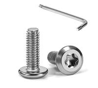 Tunejoy Tornillos de Cabeza Plana Torx M4 x 12 mm Tornillo de Cabeza Hexagonal de Acero Inoxidable A2 V2A Perno de Muebles con T20 llave Rosca Completa 20 Piezas