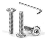Tunejoy Tornillos de Cabeza Plana Torx M4 x 20 mm Tornillo de Cabeza Hexagonal de Acero Inoxidable A2 V2A Perno de Muebles con T20 llave Rosca Completa 30 Piezas