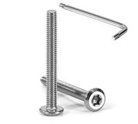 Tunejoy Tornillos de Cabeza Plana Torx M4 x 35 mm Tornillo de Cabeza Hexagonal de Acero Inoxidable A2 V2A Perno de Muebles con T20 llave Rosca Completa 20 Piezas