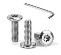 Tunejoy Tornillos de Cabeza Plana Torx M5 x 16 mm Tornillo de Cabeza Hexagonal de Acero Inoxidable A2 V2A Perno de Muebles con T25 llave Rosca Completa 30 Piezas