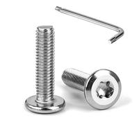 Tunejoy Tornillos de Cabeza Plana Torx M5 x 20 mm Tornillo de Cabeza Hexagonal de Acero Inoxidable A2 V2A Perno de Muebles con T25 llave Rosca Completa 20 Piezas