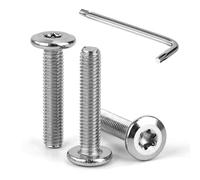 Tunejoy Tornillos de Cabeza Plana Torx M5 x 25 mm Tornillo de Cabeza Hexagonal de Acero Inoxidable A2 V2A Perno de Muebles con T25 llave Rosca Completa 30 Piezas