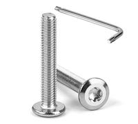 Tunejoy Tornillos de Cabeza Plana Torx M5 x 30 mm Tornillo de Cabeza Hexagonal de Acero Inoxidable A2 V2A Perno de Muebles con T25 llave Rosca Completa 20 Piezas