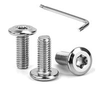 Tunejoy Tornillos de Cabeza Plana Torx M6 x 16 mm Tornillo de Cabeza Hexagonal de Acero Inoxidable A2 V2A Perno de Muebles con T30 llave Rosca Completa 30 Piezas