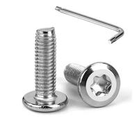 Tunejoy Tornillos de Cabeza Plana Torx M6 x 20 mm Tornillo de Cabeza Hexagonal de Acero Inoxidable A2 V2A Perno de Muebles con T30 llave Rosca Completa 20 Piezas