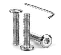 Tunejoy Tornillos de Cabeza Plana Torx M6 x 30 mm Tornillo de Cabeza Hexagonal de Acero Inoxidable A2 V2A Perno de Muebles con T30 llave Rosca Completa 30 Piezas