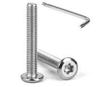 Tunejoy Tornillos de Cabeza Plana Torx M6 x 40 mm Tornillo de Cabeza Hexagonal de Acero Inoxidable A2 V2A Perno de Muebles con T30 llave Rosca Completa 20 Piezas