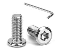 Tunejoy Tornillos de Cabeza Plana Torx M8 x 20 mm Tornillo de Cabeza Hexagonal de Acero Inoxidable A2 V2A Perno de Muebles con T40 llave Rosca Completa 20 Piezas