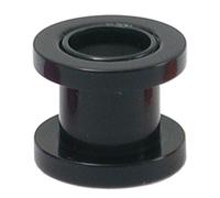 Túnel acrílico de dos piezas con tornillo para carne. Tamaño de 3 mm, color negro. Tubo dilatador de oreja. Piercing para lóbulo de oreja de gran calibre. Tarjeta de tallas TDi incluida.