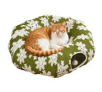 Túnel Cama para Gatos De Navidad | Cama con Forma De Donut para Gatos,Esterilla Túnel De Peluche para Gatitos - para Hogar Dormitorio Sala De Estar Actividad Física Invierno Dormir Balcón