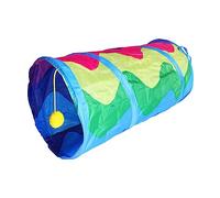 Túnel de arco iris para perros, juguete de tubo de juego, túnel escondido con bolas chirriantes, juguete de interacción para interiores para cachorros, gatitos, suministros de túnel, juguete de