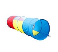 Túnel de Arrastre Arcoíris de Poliéster para Juegos Infantiles | 180 X 48cm, Plegable para Transporte, Cumple Estándares de Seguridad, Uso en Cumpleaños y Casa de Abuela