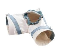 Túnel de aventura transpirable para roedores para colgar para enriquecer la jaula, materiales naturales para pequeños mamíferos mascotas hurones túnel de juego multifuncional