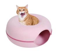 Túnel de cama para gatos, cama de túnel en forma de donut para gatos, cama de cueva para gatos, transpirable y resistente a los arañazos, redonda de fieltro para | Túnel para lavable, juguete de cueva