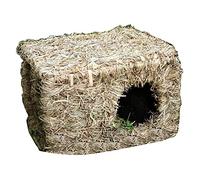 Túnel de césped tejido casa para animales pequeños, nido de hámster, masticable, para descansar y jugar