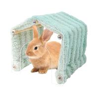 Túnel de escondite de animales, escondite de animales pequeños con puerta acrílica, jaula interior exterior de felpa suave, decoración de hábitat que ahorra espacio para chinchilla, hámster, conejito