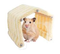 Túnel de escondite de animales - Túnel de escondite de animales para interiores con puerta acrílica, jaula interior exterior de felpa suave, decoración de hábitat que ahorra espacio para chinchilla