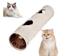 Túnel De Gato Recto - Tubo De Juegos De 120x25 Cm, Lujoso Túnel Oxford, Juguete De Mascota Interior Plegable Con Pelota De Pelota | Diseño De Tubo Grande Plegable, Para Gatitos Y Múltiples Gatos Y Div