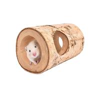Túnel de hámster - Tubo escondite de madera, hábitat para mascotas pequeñas | Túnel de tronco de árbol de madera maciza natural para enanos, hámsters sirios, jerbos, chinchillas, juego R0dent, juguete