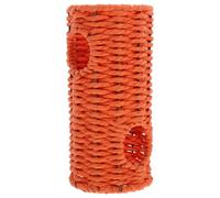 Túnel de Heno Trenzado para Hámster, Refugio Artesanal Naranja | Diseño Hueco Orificio Lateral de 4,5cm, Textura Suave, para Jaula y Descanso