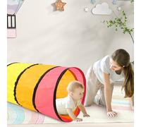 Túnel de juego de 180 cm para niños pequeños, tienda de campaña desplegable de apertura redonda de 46 cm para niños, colorido túnel plegable para bebés o mascotas, juego de patio trasero para