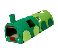 Túnel de Juego para Mascotas, Tubo de Doble Sentido con Agujeros para Jugar al cucú-Tras, Juguete Interactivo para Gatos, Conejos, Cachorros y Hurones (diseño de Tren) Three Sections