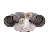 Túnel De Juguete Para Gatos Flamingo Con Pelota Gris, Plegable, Diámetro 28 Cm