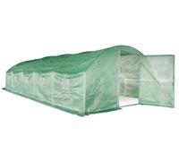 Túnel de lámina con estructura metálica 4x8m Garden Point verde con puerta