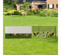 Túnel de metal para pollos con cubierta impermeable y anti-UV, corral de pollo para patio, granja de patio al aire libre, gallinero portátil para gallinas, patos, conejos (118.8 x 28 x 24.2 pulgadas)
