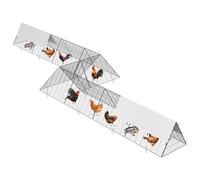 Túnel de metal para pollos con cubierta impermeable y anti-UV, corral para pollos para patio, granja de patio al aire libre, gallinero portátil para gallinas, patos, conejos (287 x 78.7 x 24.2