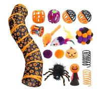 Túnel de tubo para gatos - Túnel plegable para mascotas, juguete de tubo para gatos de Halloween, túnel de aventura , juguetes interactivos para mascotas, decoración de hábitat de animales para