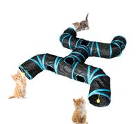 Túnel interactivo para mascotas 2026 para gatos y perros, tubo de juego plegable en forma de S de 4 vías con agujeros para uso en interiores y exteriores, juguete duradero para gatos, cachorros y