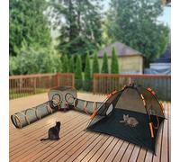 Túnel para gatos al aire libre, corralito portátil desplegable para gatos, conejos, hurones, ideal para aventuras al aire libre, casa para gatos y tienda de campaña para interiores y exteriores