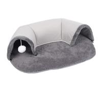 Túnel para Gatos, Cama Tipo túnel para Gatos, Alfombra Antideslizante de Espuma viscoelástica Suave en Forma de U con Bola Colgante, escondite Lavable Desmontable de 29, 5x20, 9x8, 3 Pulgadas