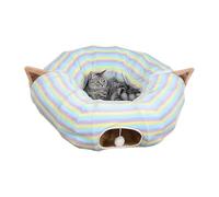 Túnel para gatos, Caverna de juego plegable e interactivo, túneles y tubos para gatos con rayas multicolor | para cumpleaños, Navidad, animales de compañía, fiesta pequeños