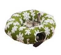 Túnel para gatos con caseta navideña. Cama para gatos con forma de rosquilla. Túnel cómodo para gatitos, para enriquecimiento y ejercicio en el balcón, invierno, casa, dormitorio, salón, dormir