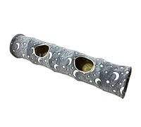 Túnel para gatos de interior, tubo de túnel con juguete de peluche, tienda escondite fácil de almacenar, túnel interactivo para gatos de interior, tienda grande y larga y juguete