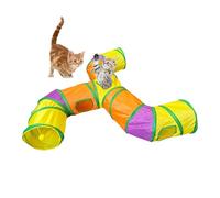 Túnel para gatos iris, parque infantil plegable de 3 vías para gatitos, laberinto interactivo de juguete para gatos con agujero de mirada, casa interior para gatos y gatitos, túnel para gatos
