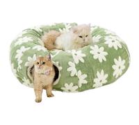 Túnel para gatos, juguete de cueva de peluche lavable con pelota, juguete túnel interactivo para gatos en forma de - raspado y dentición para uso interior y exterior para gatitos